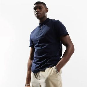 NEW ASOS DESIGN Muscle Polo in Navy NAVY Size XL Men’s Polo